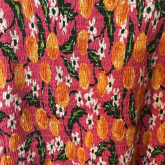 Draper James Kimberly Orange Blossom Tiered Smock Dress women’s size large - Picture 4 of 10